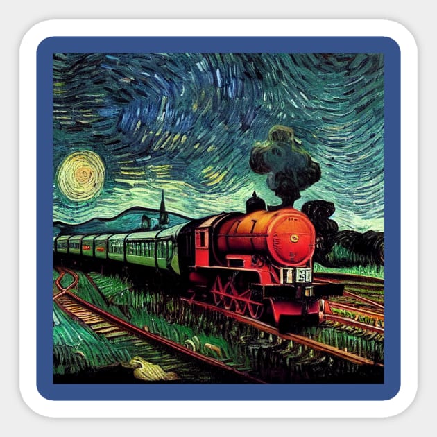 Starry Night Wizarding Express Train Sticker by Grassroots Green